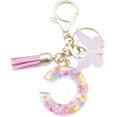thumbnail image 2 of ORUYROP Initials Letter Keychain Pink Tassel Butterfly Pendant for Women Girls Wallet Backpack Purses, 2 of 4