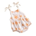 thumbnail image 3 of Fortune Infant Girl Floral Romper Baby Spaghetti Strap One Piece Sunflower Short Jumpsuits, 3 of 5