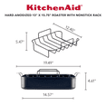 thumbnail image 2 of KitchenAid Hard Anodized Roaster with Removable Nonstick Rack, 13-Inch x 15.75-Inch, Matte Black, 2 of 5