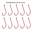 thumbnail image 5 of 10pcs Long Shank Barbed Fishing Hook Double Barb Red Cover Fishhooks Size 6#~14# 14#, 5 of 5