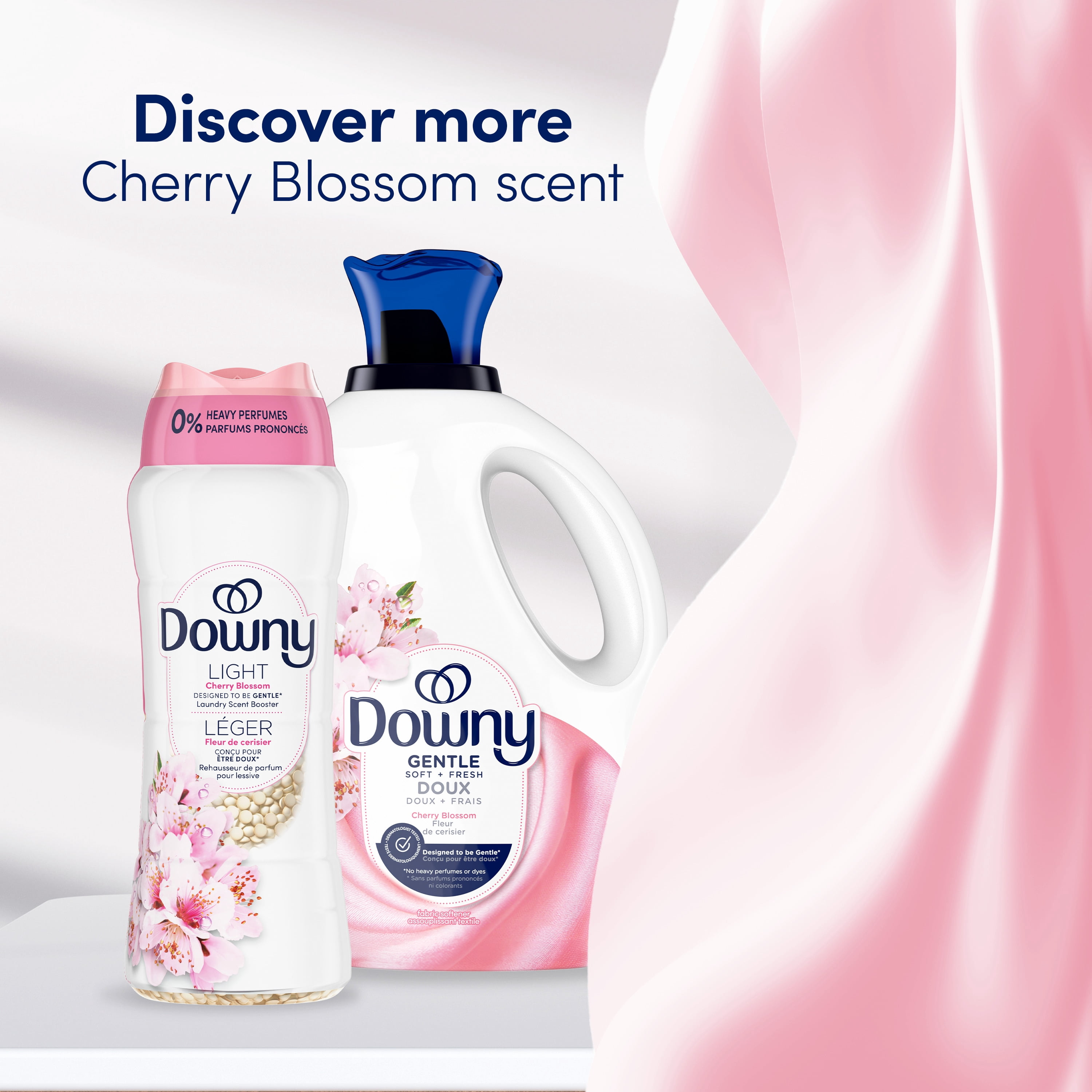 Downy Gentle Soft + Fresh Fabric Softener Liquid, Cherry Blossom Scent, 1.66 L, 83 loads, Liquid Fabric Softener Designed to be Gentle on Skin