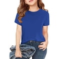 thumbnail image 1 of Plebaso Lot de 2 T-Shirts pour Enfants en Coton à Manches Courtes T-Shirts Basiques Décontractés à Col Rond T-Shirts Unis pour Garçons Filles, 1 of 6