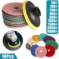 thumbnail image 2 of CNKOO 10Pcs  Polishing Pads Kit 4 Inch Wet/Dry for Granite Stone Concrete Marble Polishing Use Grinding Discs Set, 2 of 6