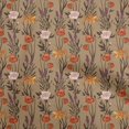 thumbnail image 1 of oneOone Velvet Tawny Brown Fabric Floral Retro Sewing Craft Projects Fabric Prints By Yard 58 Inch Wide, 1 of 5