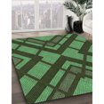 thumbnail image 3 of Ahgly Company Tapis Rond Lavable en Machine Intérieur Transitionnel Vert Forêt Foncé, 4 Pieds Rond, 3 of 7