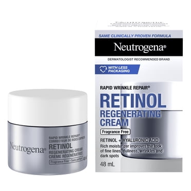 Neutrogena Crème pour le Visage au Rétinol Anti-Âge à l'Acide Hyaluronique, Rapid Wrinkle Repair Hydratant Régénérant, Sans Parfum, Sans Parabènes, Sans Huile