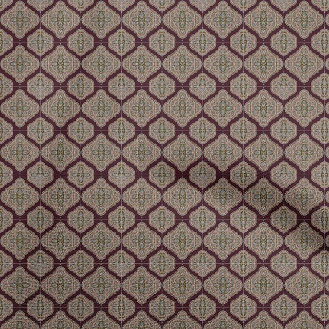 oneOone Velvet Brown Fabric Damask Sewing Material Print Fabric By The Yard 58 Inch Wide