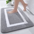 thumbnail image 1 of Ultra-Absorbent Microfiber Bath Mat, Safe Non-Slip Design Ensures Security For Bathroom, Kitchen And Bedroom Areas, Grey, 40 X 60 Cm, 1 of 7