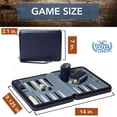 thumbnail image 3 of WE Games Magnetic Backgammon Set with Carrying Strap, Travel Size, Navy Blue, 3 of 10