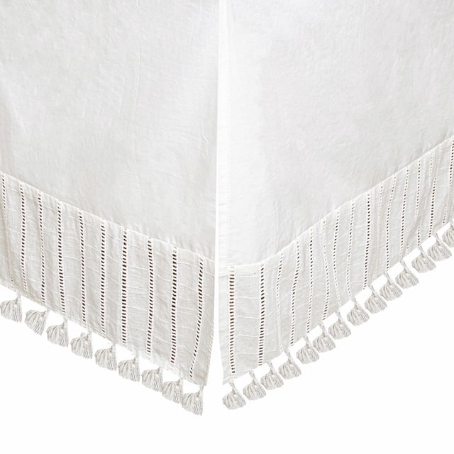 Crane Jupe de Lit de Bébé Bohème - Blanc Cassé