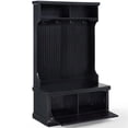 thumbnail image 3 of Pemberly Row Tall Entryway Hall Tree with Storage Bench in Distressed Black, 3 of 10