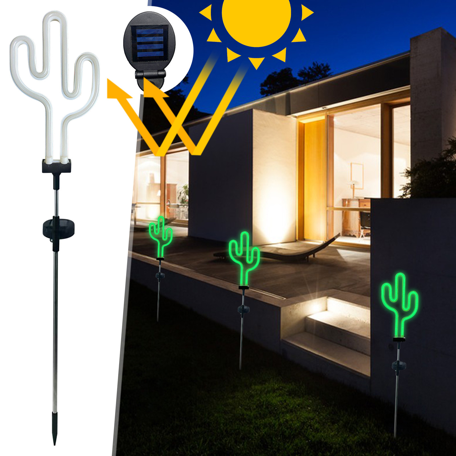 Dvkptbk Solar Outdoor Lights Solar Neon Light, Courtyard , Ground Insertion Light, Outdoor Garden Decoration Light Garden Decor on Clearance