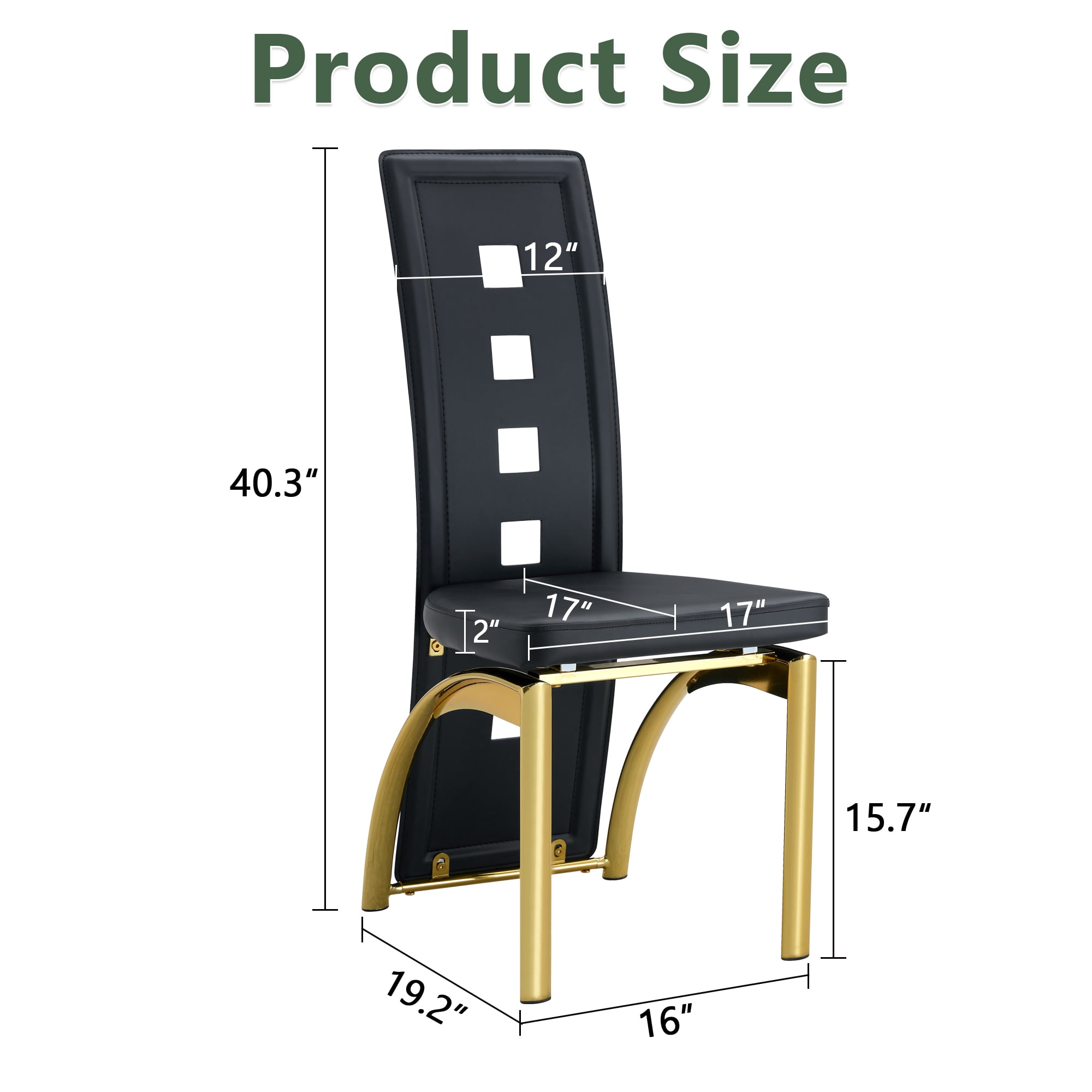 Noble House Modern Minimalist 4-Piece Dining Chair Set - Black Saddleback