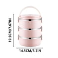 thumbnail image 2 of Bento Stainless Steel Lunch Box Portable Circular Fresh-Keeping Insulated Student Office Worker Bento Boxes, 2 of 9