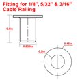 thumbnail image 2 of BLIKA 65 Pack Stainless Steel Protector Sleeves for 1/8" 5/32" or 3/16" Deck Cable Railing, for Wood/Composite Posts, T316 Marine Grade, Cable Railing Protector Sleeves, 2 of 2