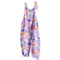thumbnail image 3 of QATAINLAV Womens Loose Fit Wide Leg Overalls with Pockets Cotton Linen Sleeveless Spaghetti Strap Baggy Romper Easter Rabbit Egg Graphic Jumpsuits Multicolor S Holiday Sales, 3 of 6