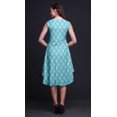 thumbnail image 3 of Bimba Robe d'Été Sans Manches à Col Rond pour Femmes, Bleue, à Imprimé Floral en Blocs, Tenue Décontractée - X-Grand, 3 of 6