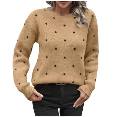 Yanlir Women Casual Solid Color Knitted Sweater Long Sleeve Round Neck Comfortable Soft Winter Fall Knit Pullover Tops Daily Wear Fashion Warm(Yellow,M)