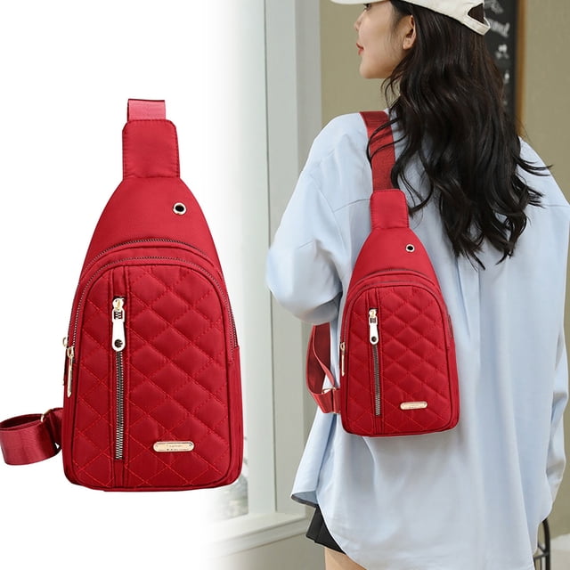 Chmadoxn Office Storage & Organization,Closet Organizers and Storage, Fashionable Embroidery Diamond Shoulder Bag Large Capacity Watertight Backpack With Data Hole shoulder messenger pouch