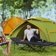 thumbnail image 2 of Outsunny Camping Cot for Adults with Mattress, Folding Bed, Black, 2 of 10