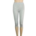 thumbnail image 1 of Innerwin Bottoms Solid Color Ladies Loungewear Summer Skinny Lounge Pants Light Gray 2XL, 1 of 3