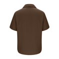 thumbnail image 4 of Admvng Chemises pour Hommes Décontractées Unies à Col Rabattu Boutonnées à Manches Courtes avec Poche P-3TG, 4 of 6