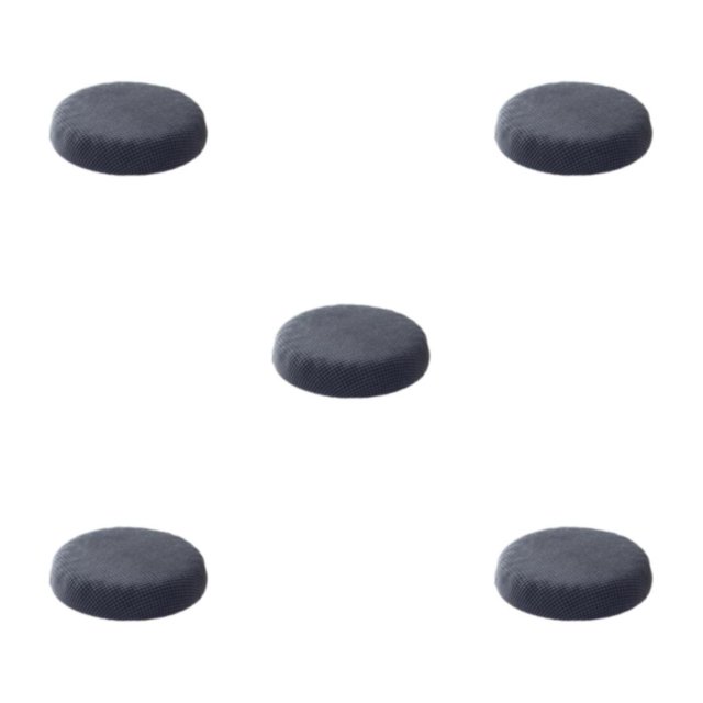 maskred Housses de Coussin Rondes pour Tabouret Confortable Polyester Imperméabilisation Douce Gris Foncé 5Set