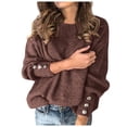 thumbnail image 1 of 2025 Femmes Chandail à Col Nœud Chemise Uni Boutons Manche Tricoté B0744Lyx5X Cardigans Courts pour Femmes Chandail Décontracté Chaud, 1 of 4