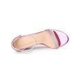 thumbnail image 4 of BLISSFUL STEP Women's Shoes Ankle Strap Open Toe Block Heel Glitter Party Sandals Pink 8.5, 4 of 8