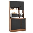 thumbnail image 1 of Costway 71" Tall Kitchen Pantry Buffet Hutch Freestanding Storage Cabinet 4 Doors Walnut, 1 of 10