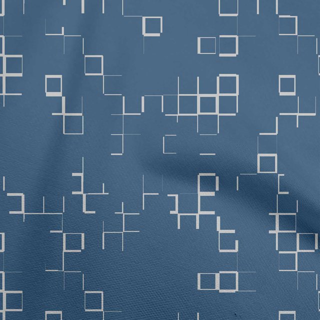 oneOone Cotton Poplin Navy Blue Fabric Geometric Craft Projects Decor Fabric Printed By The Yard 42 Inch Wide
