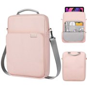 9-11/13.3 inch Portable Tablet Case Storage Laptop Shoulder Bag for iPad Galaxy Tab Student Business Messenge Crossbody Handbag (Pink,13 inch)
