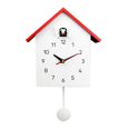 thumbnail image 1 of Cuckoo Clock, Birdhouse Minimalist Modern Design Clock Pendulum, Natural , Desktop Tabletop Shelf Standing Clock Watch Red, 1 of 8