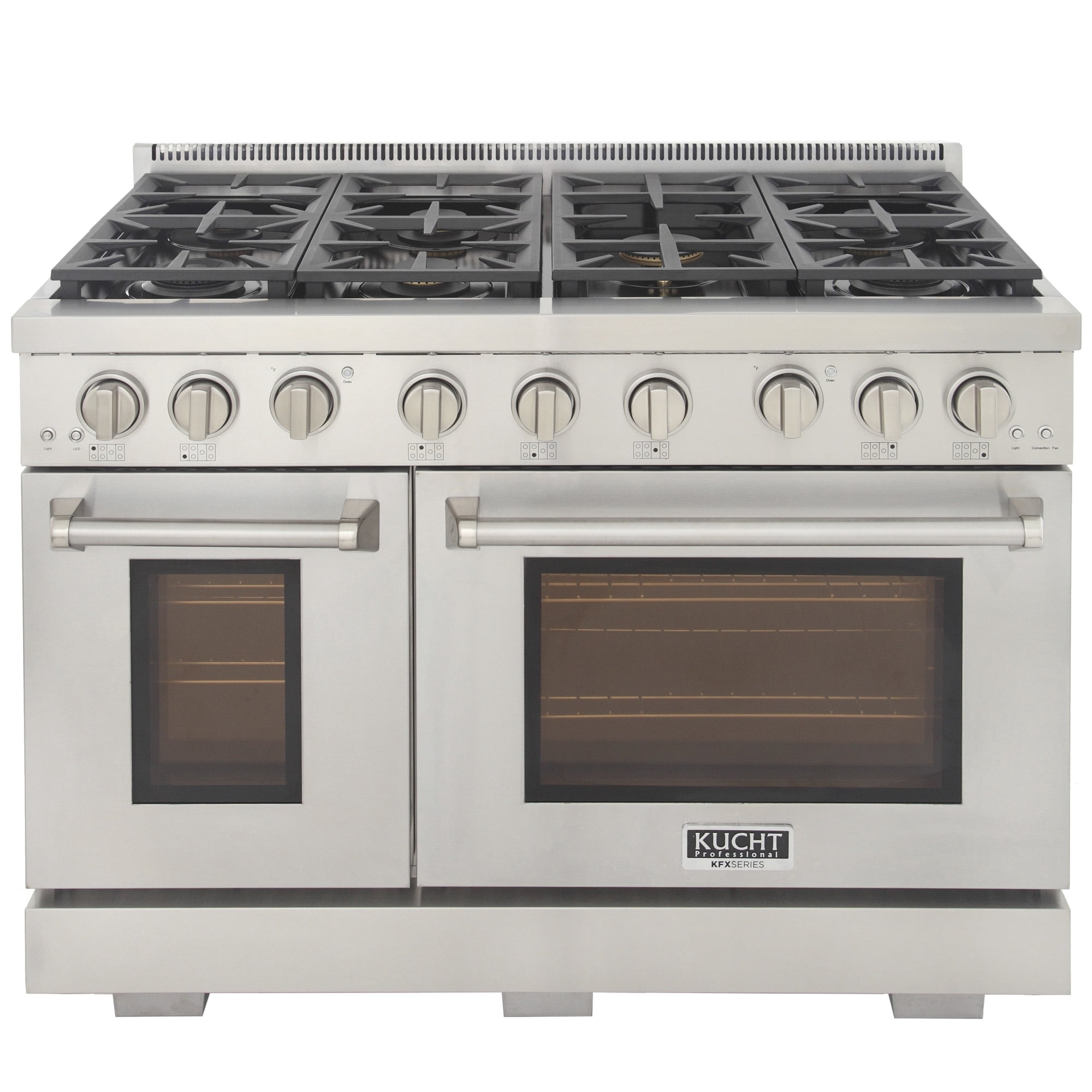 KUCHT Professional 48 in. 6.7 cu. ft. Natural Gas Range with Sealed Burners, Griddle and Convection Oven in Stainless Steel