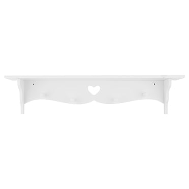 Étagère Blanche, Support de Rangement Mural pour Vêtements, Chapeaux et Serviettes, pour Chambre à Coucher pour Maison