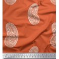 thumbnail image 1 of Soimoi Cotton Duck Fabric Paisley Block Printed Fabric 1 Yard 42 Inch Wide, 1 of 3