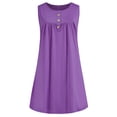 thumbnail image 2 of Innerwin Mini Dress Button Women Sundress Beach Solid Baggy Bohemian Purple S, 2 of 4