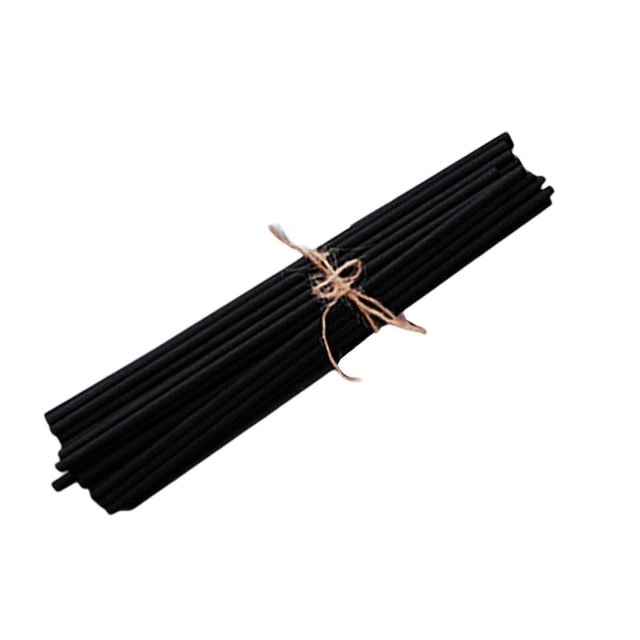 100x Bâtons Diffuseurs à Anche Bâtons Diffuseurs en Fibre de 3 mm pour Bureau Maison SPA Noir