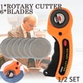 thumbnail image 2 of 1 SET Rotary Cutter & 6 Cutting Blades for Sewing Quilting Fabric Cutting Craft Tool, 2 of 16