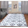 thumbnail image 1 of A2Z Trendy 7984 Contemporary Trellis Moroccan Transitional Pattern Large Accent White Silver Soft Area Rug Tapis Carpet, 1 of 6