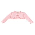 thumbnail image 1 of Little Girls Knitted Cardigan Solid Color Lace Long Sleeve Single Button Casual Tops, 1 of 6