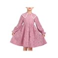 thumbnail image 1 of Girls Dress Dusty Rose Lace Sweet Vintage Pearl Button Long Sleeve 5 Years, 1 of 1