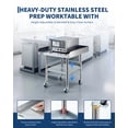 thumbnail image 3 of Heavy Duty Stainless Steel Commercial Work Table – Removable 3-Sided Rim, Adjustable Undershelf, 4 Locking Wheels, Utility Prep Station for Restaurant, Kitchen, Garage, Bakery – 24x24 Inches, 3 of 8