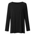 thumbnail image 5 of yievot T-Shirt Décontracté à Col Rond pour Femmes, Manches Longues Amples, Blouse Unie, Hauts et Blouses pour Dames, chandail-Over, Mode Urbaine, 5 of 5