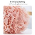 thumbnail image 4 of Adorable Pink Lace-Edged Mesh Shower Sponge, Soft & Skin-Friendly Nylon Bath Loofah with Patchwork Design, Creates Rich Foam for Gentle Cleansing, Long String Handle for Easy Storage, Eco-Friendly &, 4 of 6