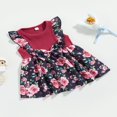 thumbnail image 3 of Girls Spring A-line Dress  Sleeveless Bow Front Floral Print Dress, 3 of 9