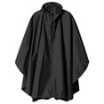 thumbnail image 3 of Clearance! Baberdicy Unisex Solid Color Hooded Zippered Poncho Shawl Black, 3 of 7