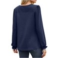 thumbnail image 4 of EQWLJWE Blouses à Manches Longues pour Femmes Col Rond Manches Longues Creusées Patchwork T-shirt Ample Vêtements d'Automne pour Femmes, 4 of 5