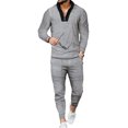 thumbnail image 1 of Innerwin Base Layer Suit Elastic Waist Men Tracksuit Sports Stretchy Active Compression Shirt And Pant Set Grey XL, 1 of 2