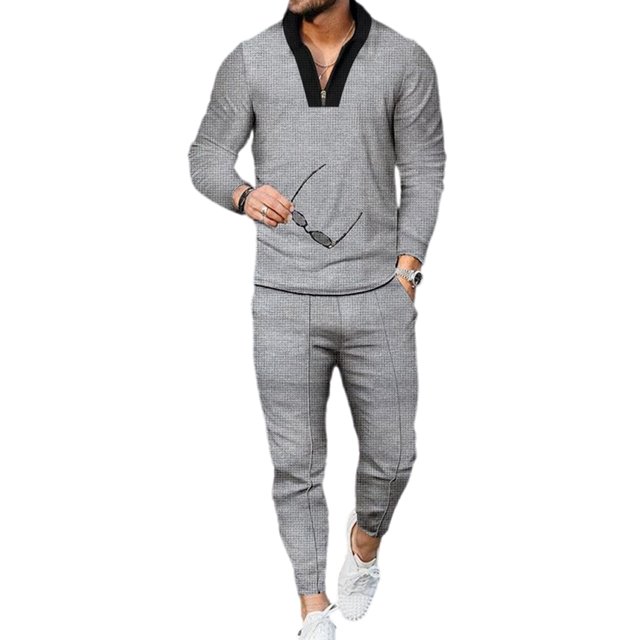 Innerwin Base Layer Suit Elastic Waist Men Tracksuit Sports Stretchy Active Compression Shirt And Pant Set Grey XL